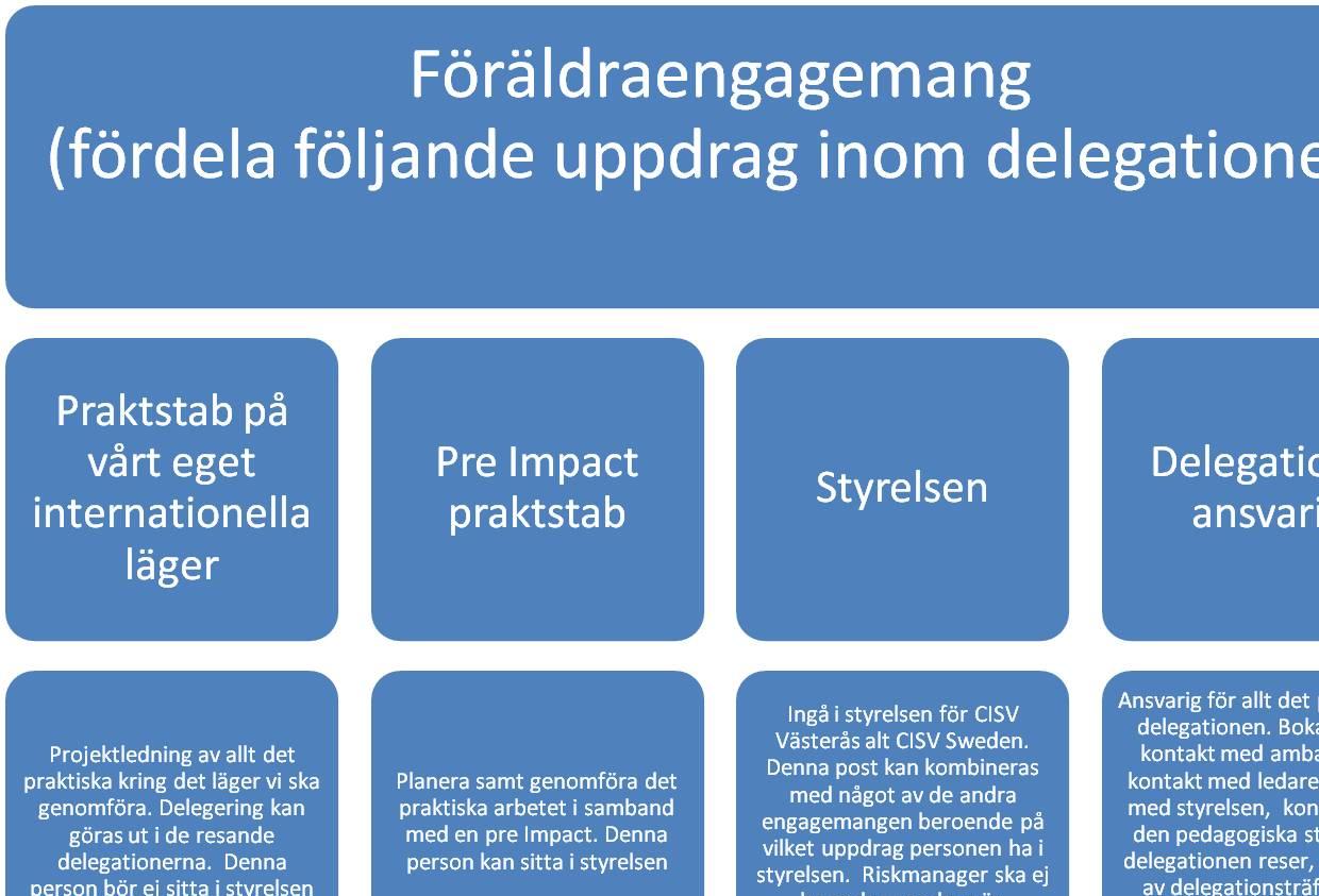 Ansvarsområden inom delegationen